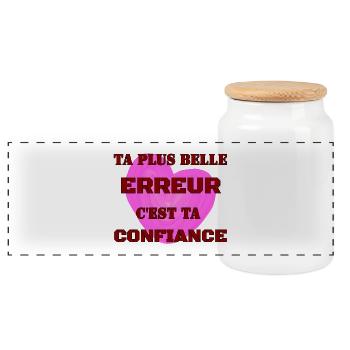 TA PLUS BELLE ERREUR, C’EST TA CONFIANCE. - Boîte à biscuits avec couvercle en bois - blanc - Devant