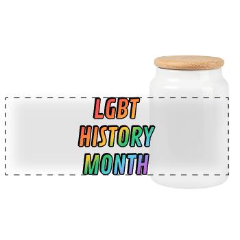 LGBT-Geschichtsmonat - Panorama Keksdose mit Holzdeckel - Weiß - Vorne