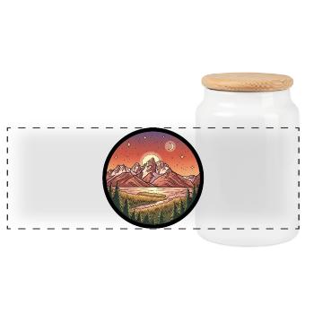 Zone ronde des Monts Clair de Lune - Boîte à biscuits avec couvercle en bois - blanc - Devant