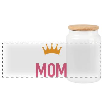 Queen Mom - Panorama Keksdose mit Holzdeckel - Weiß - Vorne