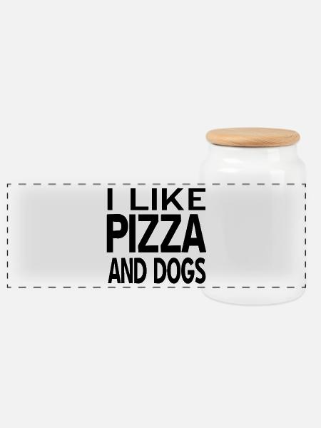 canine - Panoramic Cookie Jar with Wooden Lid - white