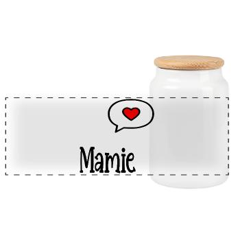 Grandma Grandma - Panoramic Cookie Jar with Wooden Lid - white - Front