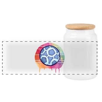 Handball Aquarell - Panorama Keksdose mit Holzdeckel - Weiß - Vorne