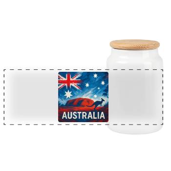 Conception de voyages en Australie - Boîte à biscuits avec couvercle en bois - blanc - Devant