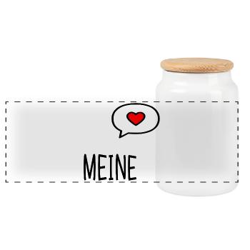 Relationship Valentine's Day My - Panoramic Cookie Jar with Wooden Lid - white - Front