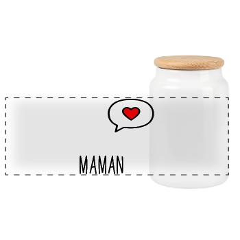Mother's Day Mom - Panoramic Cookie Jar with Wooden Lid - white - Front