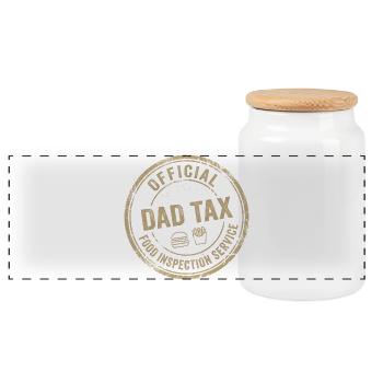 Offizieller Stempel des Vatersteuer-Lebensmittelinspektionsdienstes - Panorama Keksdose mit Holzdeckel - Weiß - Vorne