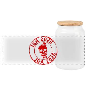 Jga 2026 Enterrement de vie de garçon du Crâne - Boîte à biscuits avec couvercle en bois - blanc - Devant