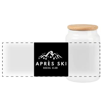 Après Ski Social Club - Panoramic Cookie Jar with Wooden Lid - white - Front