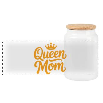 Queen Mom - Panorama Keksdose mit Holzdeckel - Weiß - Vorne