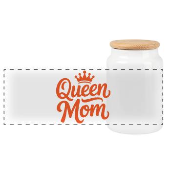 Queen Mom - Panorama Keksdose mit Holzdeckel - Weiß - Vorne