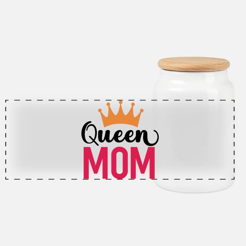 Queen Mom - Panorama Keksdose mit Holzdeckel - Weiß