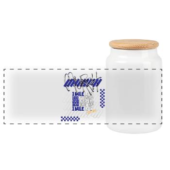 Murph Hero WOD CrossTraining light graphic version - Panoramic Cookie Jar with Wooden Lid - white - Front