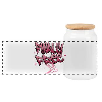 Family Pride Graffiti Bird - Boîte à biscuits avec couvercle en bois - blanc - Devant