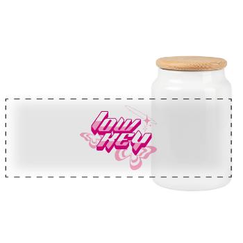 Glam Neon 80s Text - Panoramic Cookie Jar with Wooden Lid - white - Front