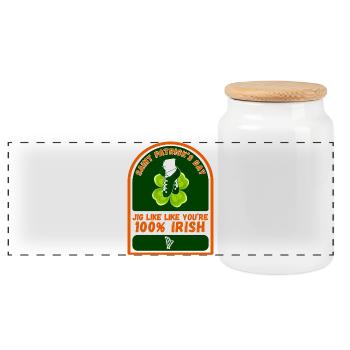 SAINT PATRICK'S DAY - Panoramic Cookie Jar with Wooden Lid - white - Front