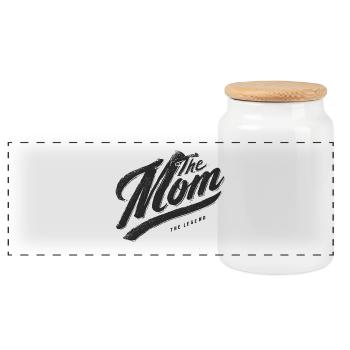 The Mom The Legend Vintage Script - Panorama Keksdose mit Holzdeckel - Weiß - Vorne