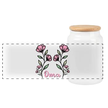Blumenstrauss - Blumen für Oma - Panorama Keksdose mit Holzdeckel - Weiß - Vorne