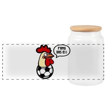 Joueur de football des poules Football - Boîte à biscuits avec couvercle en bois - blanc - Devant