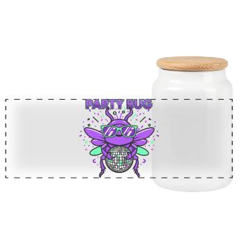 Party Bug - Disco Fever - Panoramic Cookie Jar with Wooden Lid - white - Front