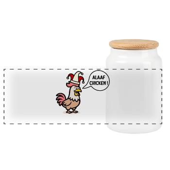 Carnaval des poulets anglais Alaaf - Boîte à biscuits avec couvercle en bois - blanc - Devant
