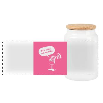 Be a Voice, Not an Echo - Panoramic Cookie Jar with Wooden Lid - white - Front