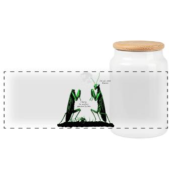 TU ME FAIS PERDRE LA TÊTE (amour,mante religieuse) - Boîte à biscuits avec couvercle en bois - blanc - Devant