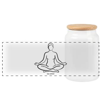 SOUL CONTOUR - Sukhasana - Panorama Keksdose mit Holzdeckel - Weiß - Vorne