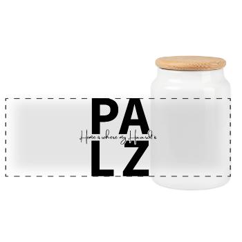 Palz - Home Is Where My Haardt Is - Panoramic Cookie Jar with Wooden Lid - white - Front