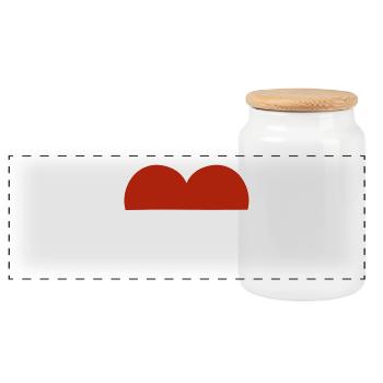 Cœur du drapeau de Monaco - Boîte à biscuits avec couvercle en bois - blanc - Devant
