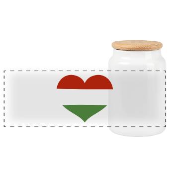 Herz der ungarischen Flagge - Panorama Keksdose mit Holzdeckel - Weiß - Vorne