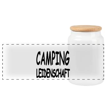 Camping - Boîte à biscuits avec couvercle en bois - blanc - Devant