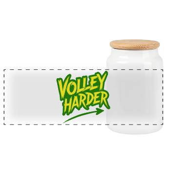 Volley Plus Padel Tennis Puissance Dire - Boîte à biscuits avec couvercle en bois - blanc - Devant