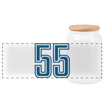 55 - Boîte à biscuits avec couvercle en bois - blanc - Devant