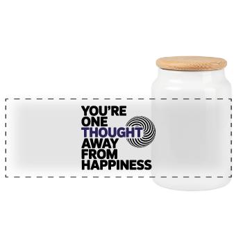 Certified Clinical Cognitive Transformation Gear  - Panoramic Cookie Jar with Wooden Lid - white - Front