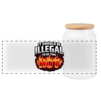 Il devrait être illégal d’avoir aussi chaud - Boîte à biscuits avec couvercle en bois - blanc - Devant