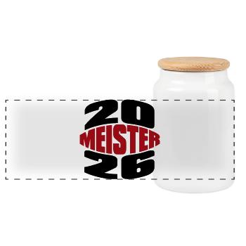 Champion 2026 Championship - Panoramic Cookie Jar with Wooden Lid - white - Front
