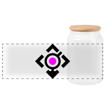 LGBT symbol - Panoramic Cookie Jar with Wooden Lid - white - Front