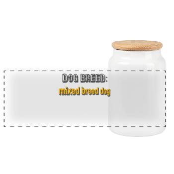 Race de chien : chien croisé, dictons canins - Boîte à biscuits avec couvercle en bois - blanc - Devant