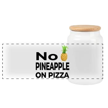 Pizza - Panoramic Cookie Jar with Wooden Lid - white - Front