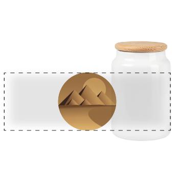 Cercle des pyramides solaires du désert - Boîte à biscuits avec couvercle en bois - blanc - Devant