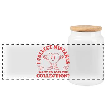 I'm collecting bugs – Do you want to join in? - Panoramic Cookie Jar with Wooden Lid - white - Front