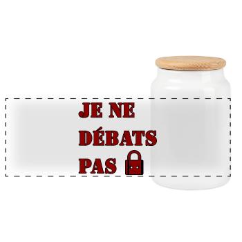 JE NE DÉBATS PAS. - Boîte à biscuits avec couvercle en bois - blanc - Devant