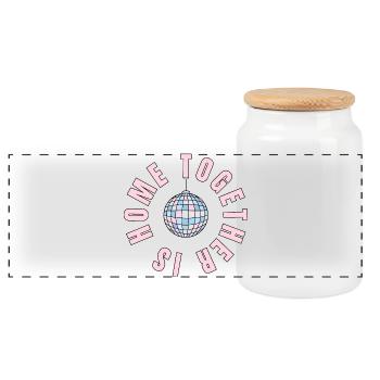 Home Is Where We Are Together - Disco Ball - Panorama Keksdose mit Holzdeckel - Weiß - Vorne