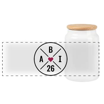 Abi 26 - Diplôme - Diplôme - Abitur 2026 - Boîte à biscuits avec couvercle en bois - blanc - Devant