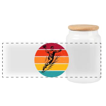 Handball Fans aufgepasst schlichtes Statement für - Panoramic Cookie Jar with Wooden Lid - white - Front