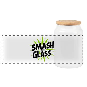Smash the Glass Padel Tennis Power Action - Panorama Keksdose mit Holzdeckel - Weiß - Vorne