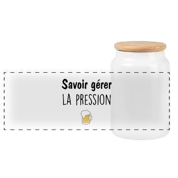 Mug bière mousseuse cartoon - Boîte à biscuits avec couvercle en bois - blanc - Devant