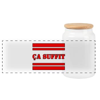 ÇA SUFFIT. - Boîte à biscuits avec couvercle en bois - blanc - Devant