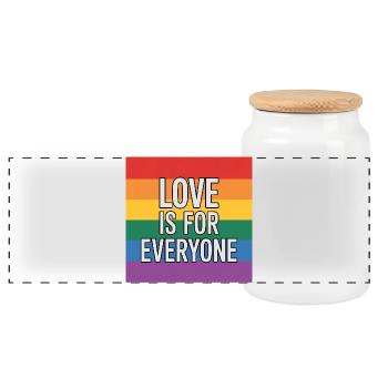 Love is for Everyone - Antifa Rainbow Tee - Panorama Keksdose mit Holzdeckel - Weiß - Vorne